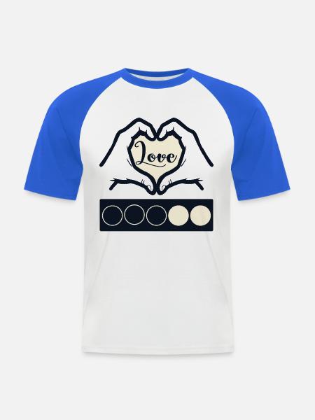 Biathlon-Liebe – Herzhände - Männer Baseball-T-Shirt - Weiß/Royalblau