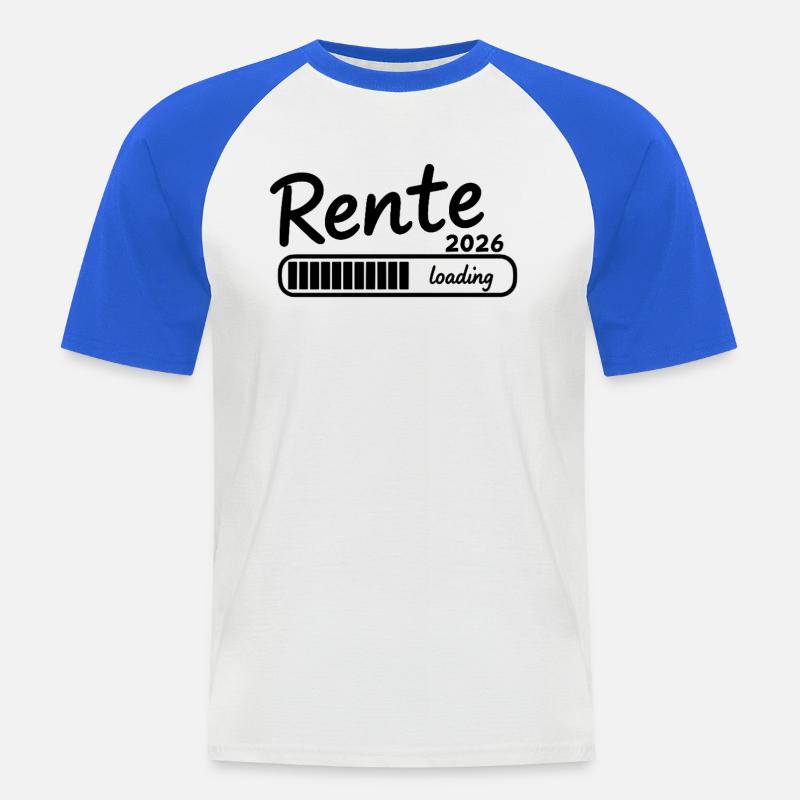 Rente 2026 loading Endlich Ruhestand - Männer Baseball-T-Shirt - Weiß/Royalblau