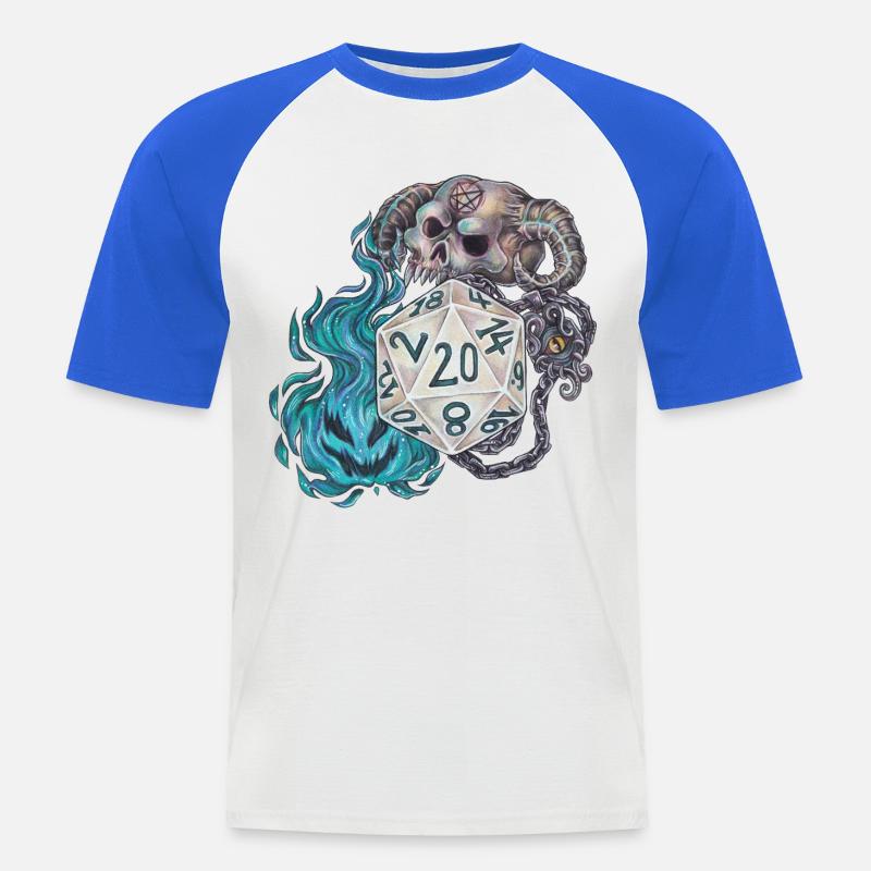 Rollenspiel Tabletop D20 Würfel Geschenk Warlock - Männer Baseball-T-Shirt - Weiß/Royalblau