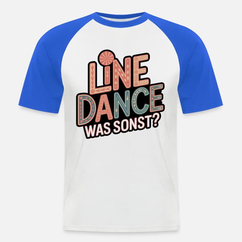 Line Dance Vad mer? - Kortärmad basebolltröja herr - vit/kungsblå