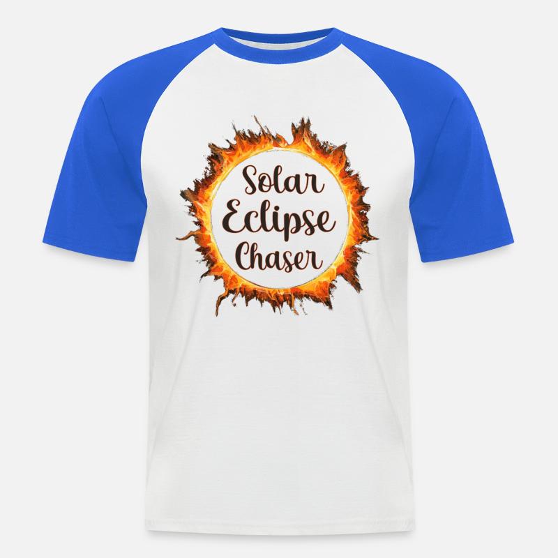 Solar eclipse chaser - Männer Baseball-T-Shirt - Weiß/Royalblau