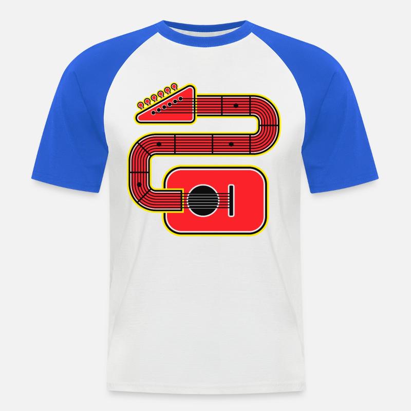 Chitarra Red Abstract Shape - Maglia da baseball a manica corta da uomo - bianco/blu royal