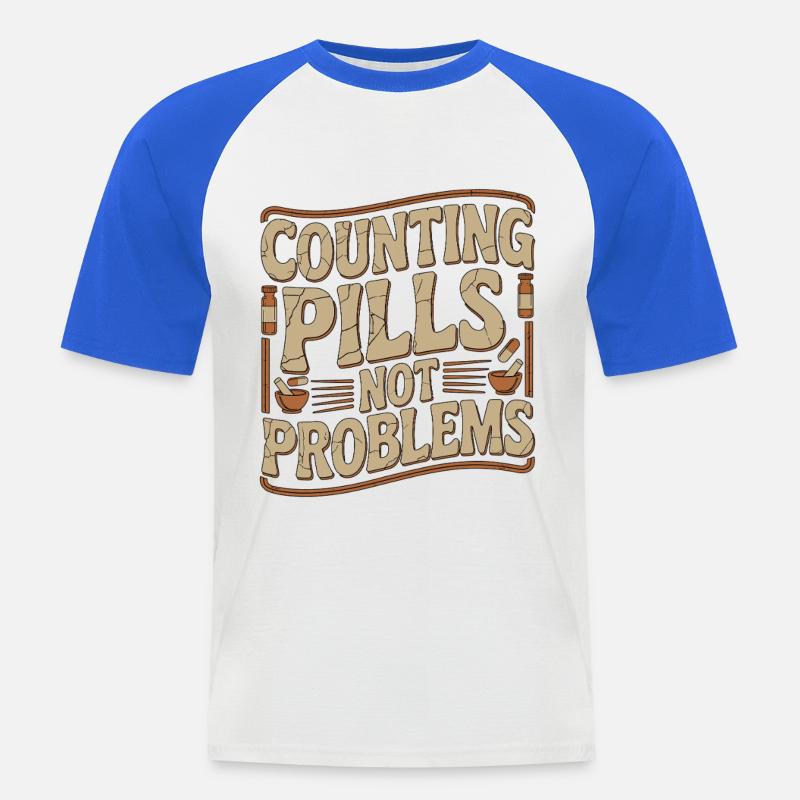 Pharmacist Student Counting Pills Pharmacy Trainee - Männer Baseball-T-Shirt - Weiß/Royalblau