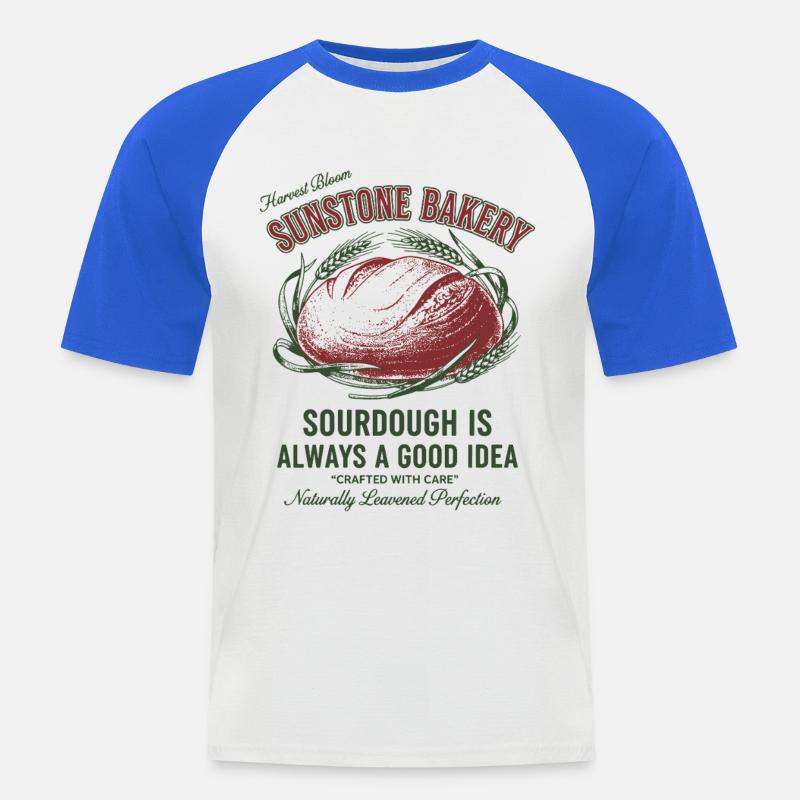 Sourdough Bread Baking Baker Sunstone Bakery - Männer Baseball-T-Shirt - Weiß/Royalblau