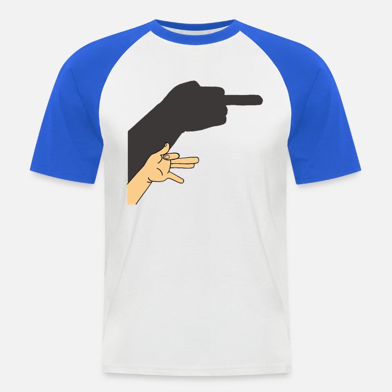 Schatten eines Hundes oder nicht - Männer Baseball-T-Shirt - Weiß/Royalblau