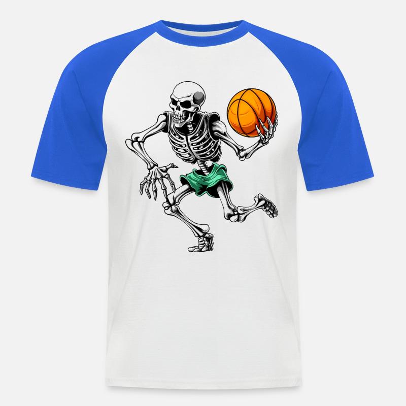 Hooper-skelettet - Kortärmad basebolltröja herr - vit/kungsblå