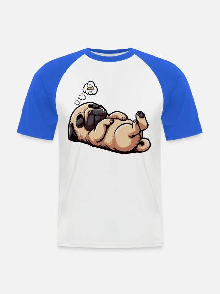 Mops Möpse Mopsbesitzer Mopsliebhaber Mopshalter - Männer Baseball-T-Shirt - Weiß/Royalblau