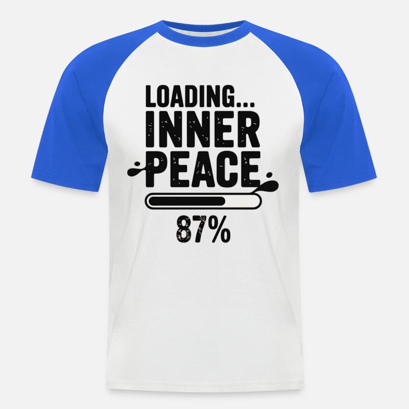 Loading Inner Peace 87 Prozent - Männer Baseball-T-Shirt - Weiß/Royalblau