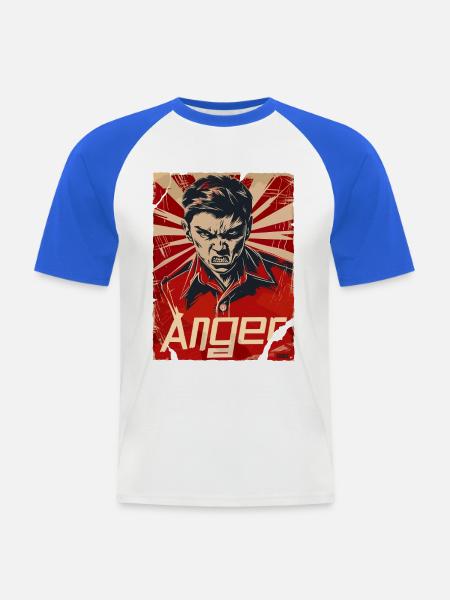 Wut-Porträt Retro-Wut - Männer Baseball-T-Shirt - Weiß/Royalblau