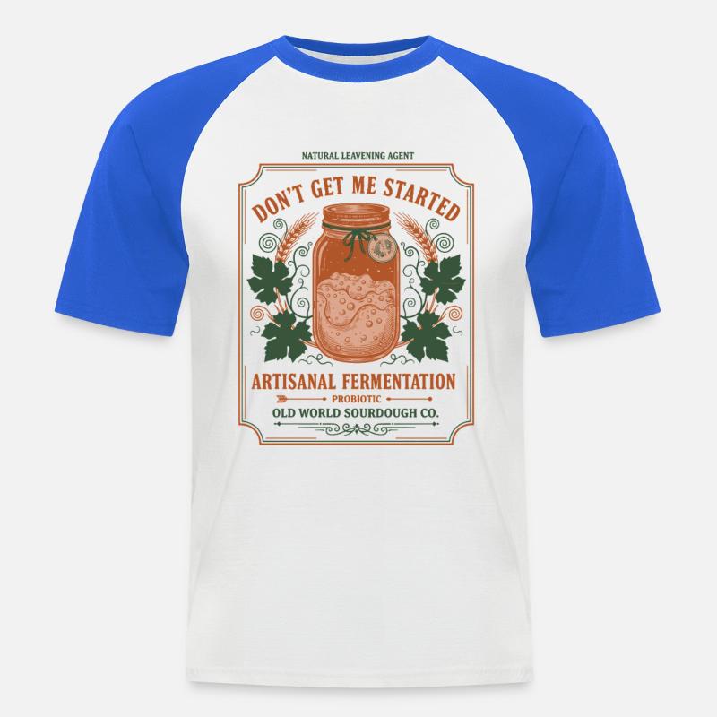 Sauerteigbrot Backbäcker Sauerteigstarter - Männer Baseball-T-Shirt - Weiß/Royalblau