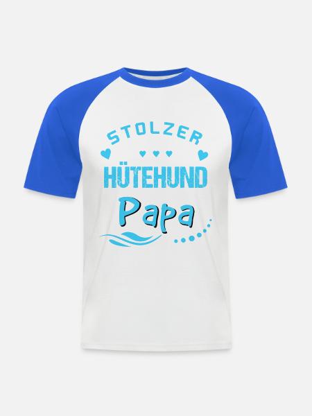 Stolzer Hütehund Papa - Männer Baseball-T-Shirt - Weiß/Royalblau