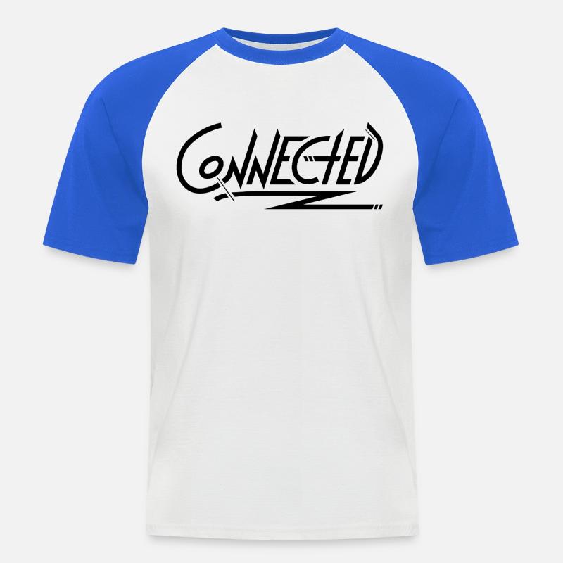 Connected_black_simple - Männer Baseball-T-Shirt - Weiß/Royalblau