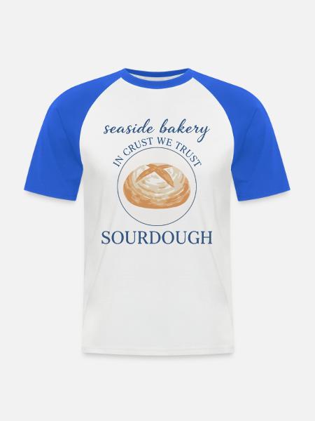 Sauerteigbrot Backbäcker Lokale Sauerteigära - Männer Baseball-T-Shirt - Weiß/Royalblau