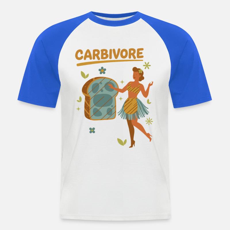 Sauerteig Brot Backbäcker KARBIVORE Sauerteig - Männer Baseball-T-Shirt - Weiß/Royalblau