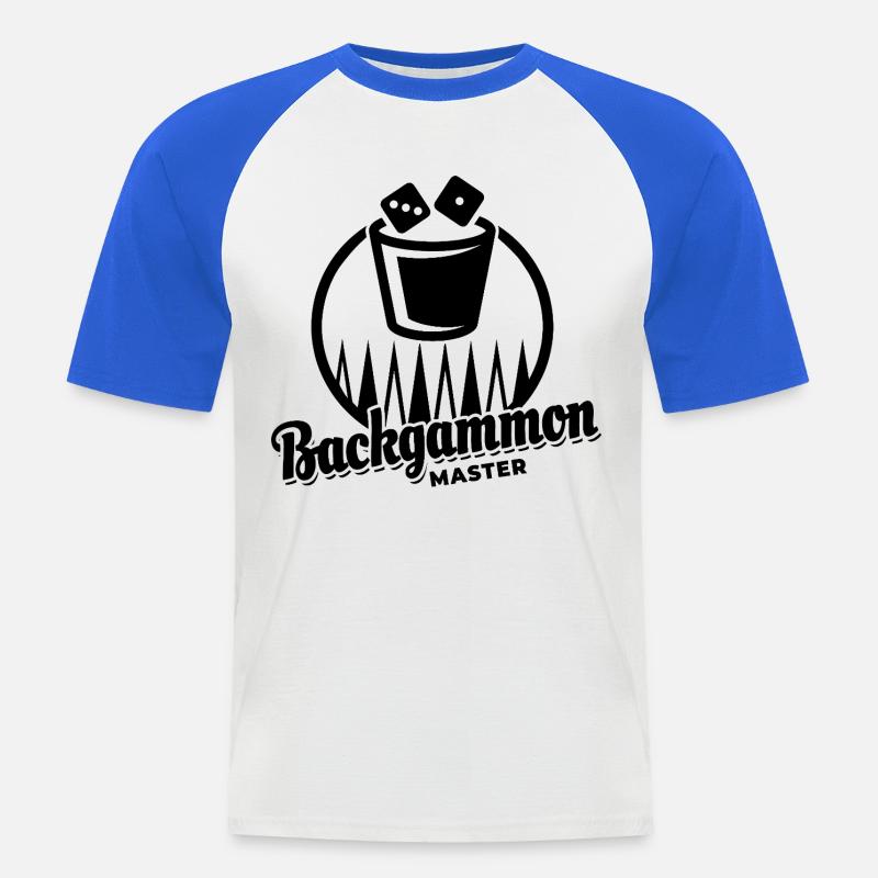 Backgammon Master | Board Game | Gift - Men's Baseball T-Shirt - white/royal blue