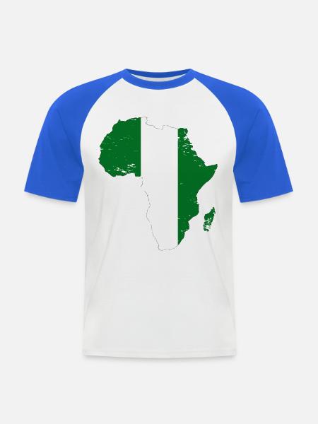 Nigeria Flagge Afrika - Männer Baseball-T-Shirt - Weiß/Royalblau