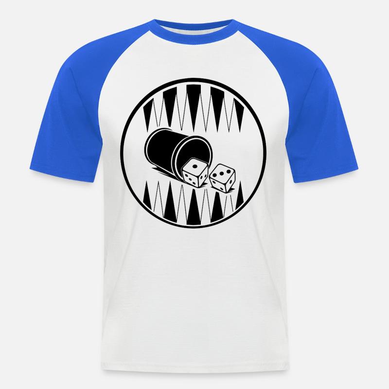 Backgammon | Board Game | Gift - Men's Baseball T-Shirt - white/royal blue