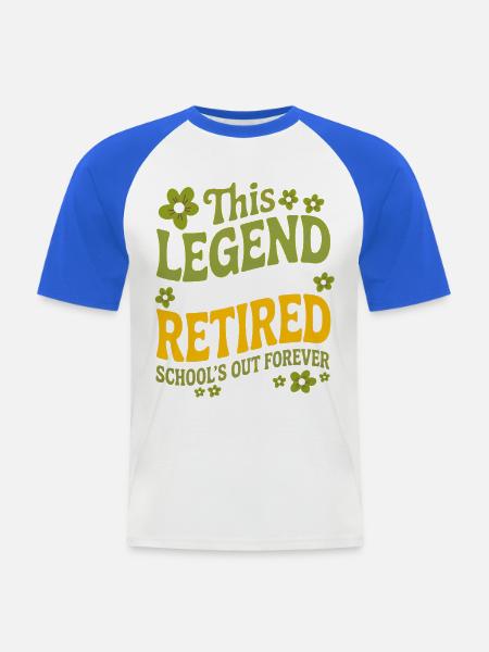 Lehrer-Ruhestandsgeschenke für Lehrer Ruhestand - Männer Baseball-T-Shirt - Weiß/Royalblau