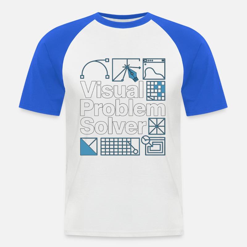 Graphic Designer Visual Problem Creative Designer - Männer Baseball-T-Shirt - Weiß/Royalblau