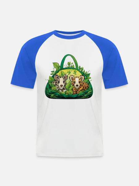 Kuschelbande im Dschungelkorb - Männer Baseball-T-Shirt - Weiß/Royalblau