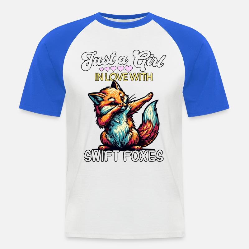 Swiftfuchs Mädchen Swift Fox - Männer Baseball-T-Shirt - Weiß/Royalblau