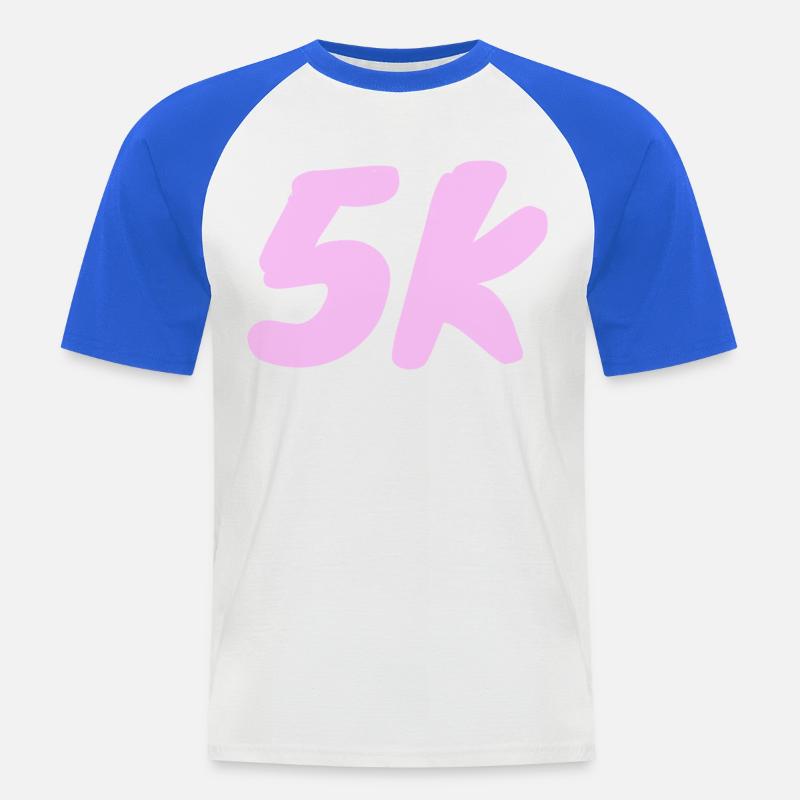 5K_langsame Läufer - Männer Baseball-T-Shirt - Weiß/Royalblau