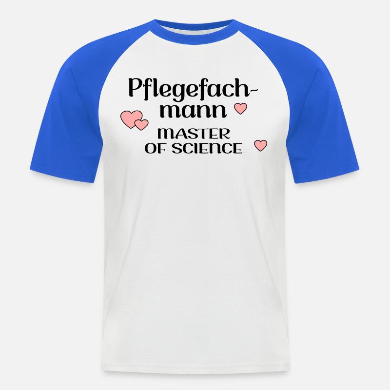 STUDIUM PFLEGE PFLEGEFACHMANN - Männer Baseball-T-Shirt - Weiß/Royalblau