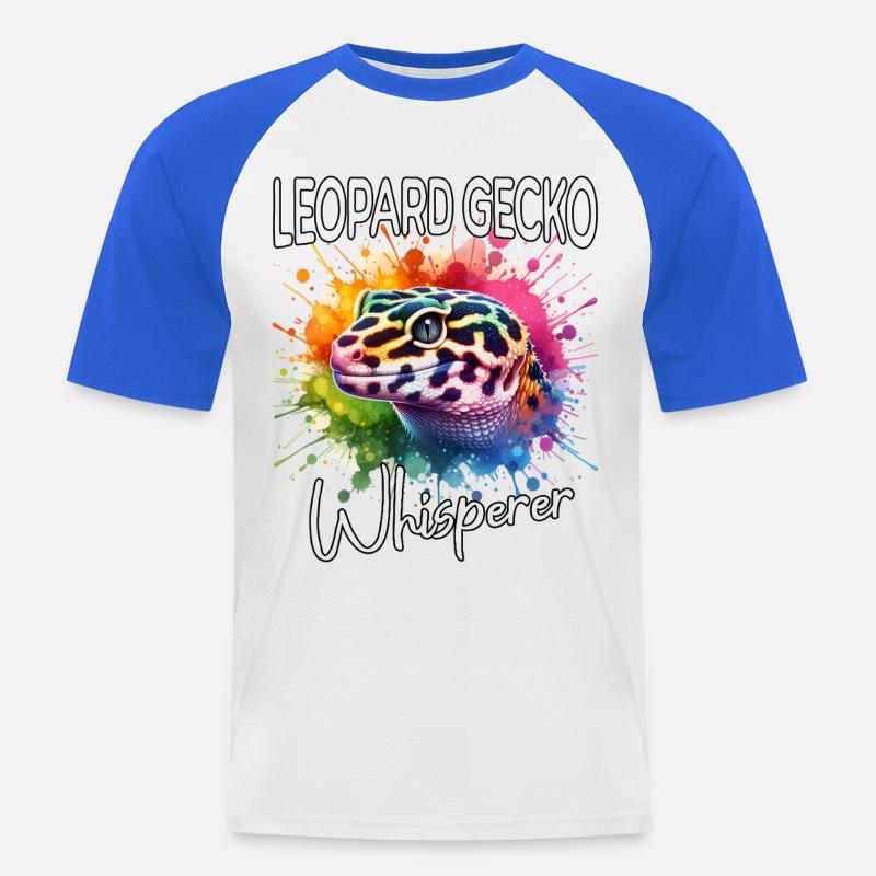 Leopardgecko Flüsterer - Männer Baseball-T-Shirt - Weiß/Royalblau