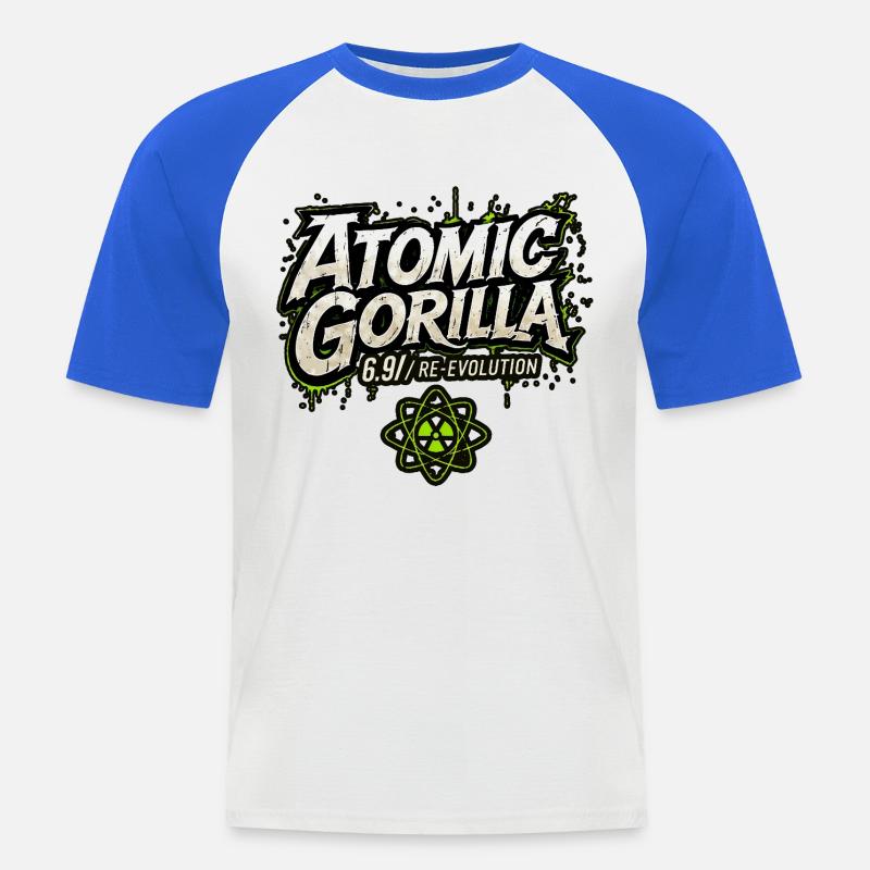 Atomic Gorilla Re-Evolution - Men's Baseball T-Shirt - white/royal blue