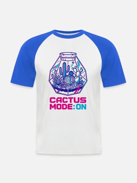 Kaktus Mode On Terrarium - Männer Baseball-T-Shirt - Weiß/Royalblau