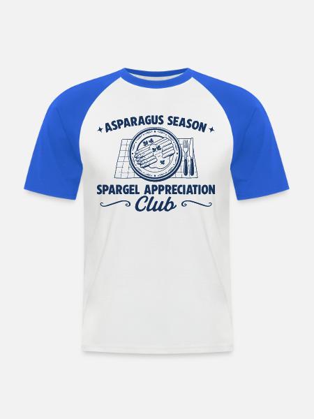 Spargel Appreciation Club – Retro Gourmet - Männer Baseball-T-Shirt - Weiß/Royalblau