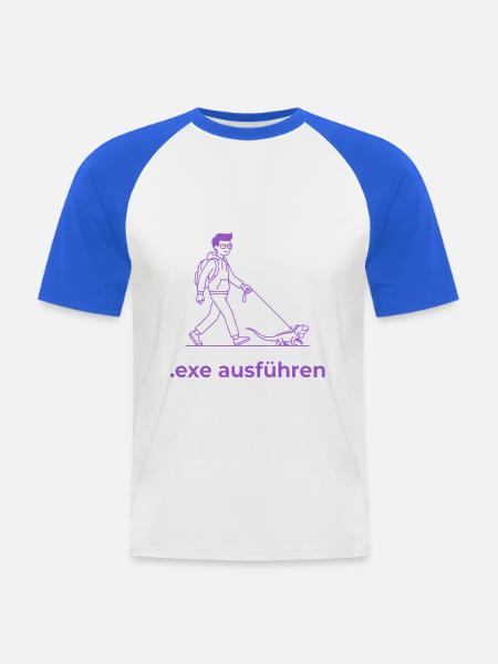 Admin Exe Ausführen lila - Männer Baseball-T-Shirt - Weiß/Royalblau