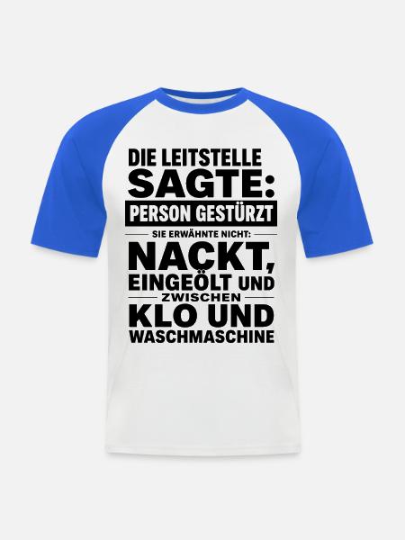 Person Gestürzt, Details Verschwiegen - Männer Baseball-T-Shirt - Weiß/Royalblau