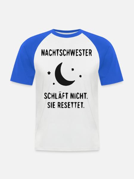 NachtSchwester: Rettet die Nacht - Männer Baseball-T-Shirt - Weiß/Royalblau