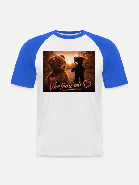 Vertrau mir – Süße Teddybären - Männer Baseball-T-Shirt - Weiß/Royalblau