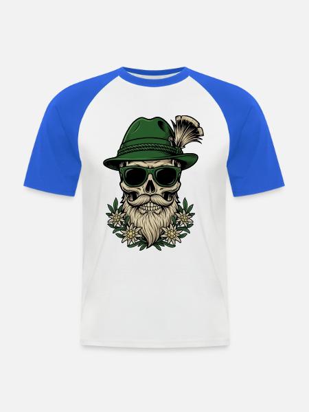 Trachten Ersatz Volksfest Bayern Geschen - Männer Baseball-T-Shirt - Weiß/Royalblau