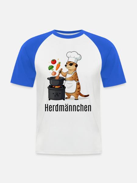 Herdmännchen Koch Gastronomie Beikoch Lustig - Männer Baseball-T-Shirt - Weiß/Royalblau