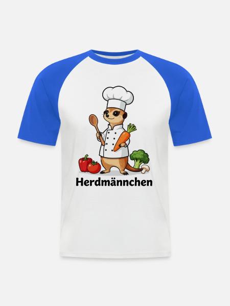 Herdmännchen Koch Gastronomie Lustig Gastro - Männer Baseball-T-Shirt - Weiß/Royalblau