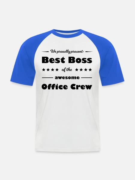 Manager Fanshirt - Männer Baseball-T-Shirt - Weiß/Royalblau