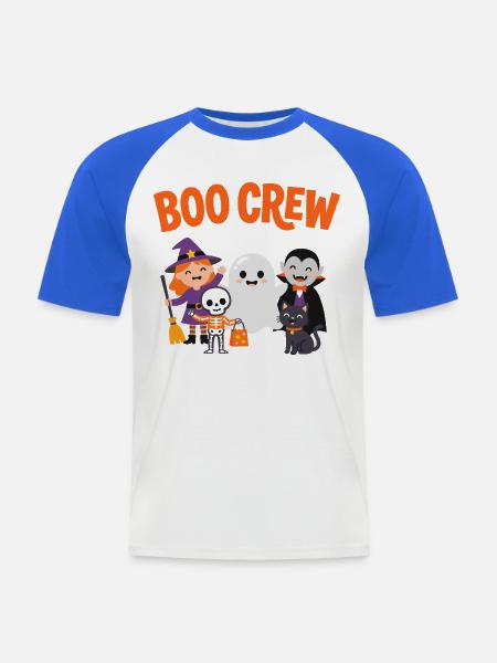 Boo Crew Halloween-Freunde - Männer Baseball-T-Shirt - Weiß/Royalblau
