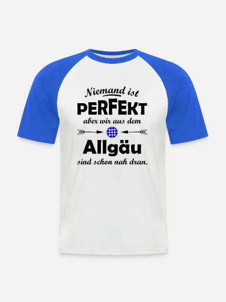 Die Allgäuer im Süden - Männer Baseball-T-Shirt - Weiß/Royalblau