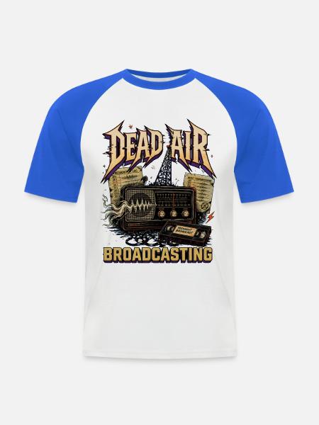 Dead Air Broadcast Retro Radio - Männer Baseball-T-Shirt - Weiß/Royalblau