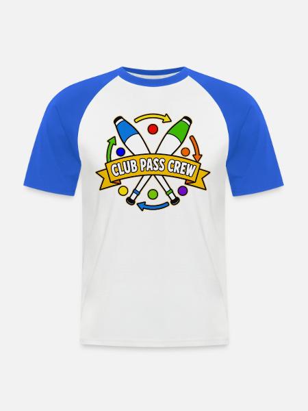 CLUB PASS CREW - Männer Baseball-T-Shirt - Weiß/Royalblau