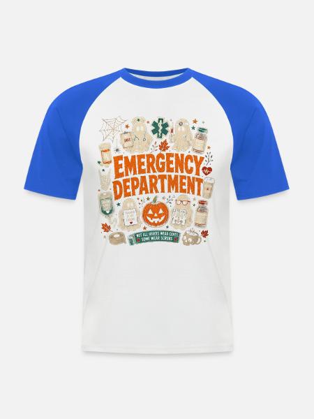 Krankenschwester Krankenpfleger Halloween - Männer Baseball-T-Shirt - Weiß/Royalblau