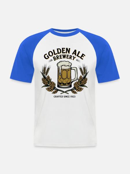 Golden Ale - Männer Baseball-T-Shirt - Weiß/Royalblau