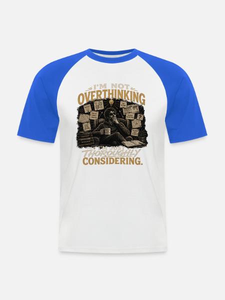 Gründliche Überlegung - Männer Baseball-T-Shirt - Weiß/Royalblau