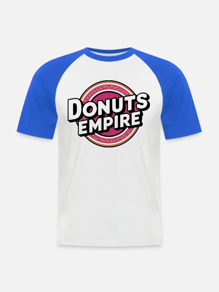 Donuts-Imperium - Männer Baseball-T-Shirt - Weiß/Royalblau