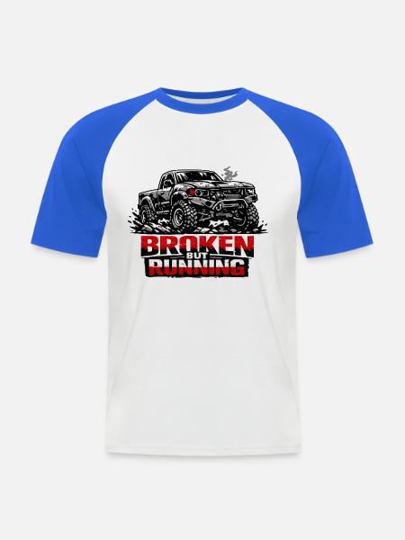 Broken But Running Offroad Truck - Männer Baseball-T-Shirt - Weiß/Royalblau