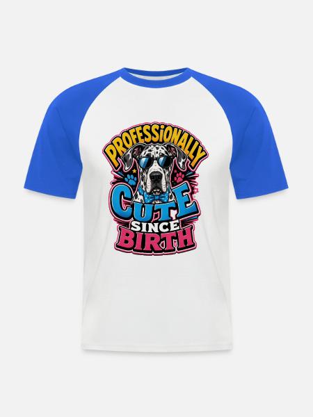 Dalmatiner - Männer Baseball-T-Shirt - Weiß/Royalblau