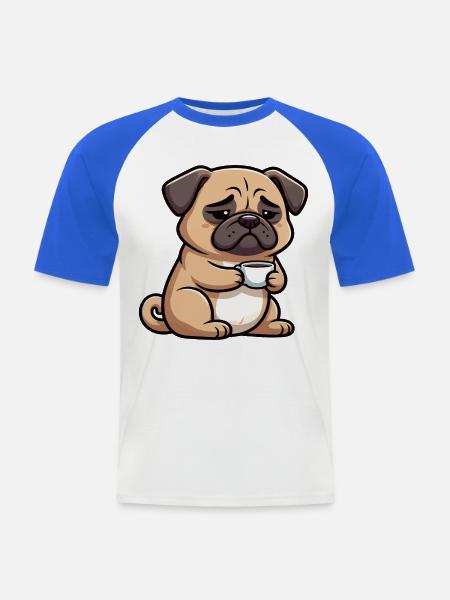 Mops Möpse Mopsbesitzer Mopsliebhaber Mopshalter - Männer Baseball-T-Shirt - Weiß/Royalblau